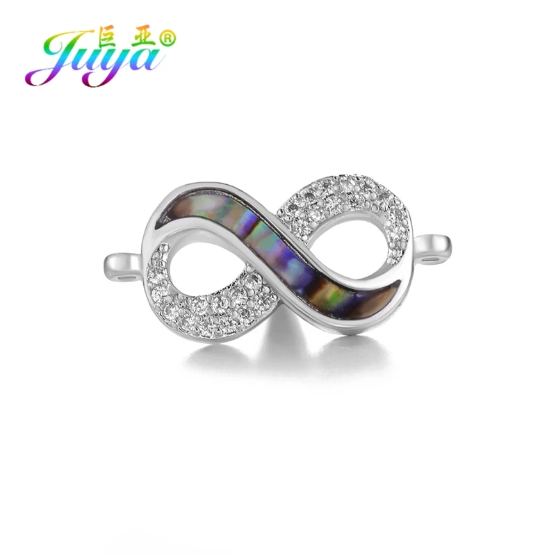 White Gold Juya DIY Ювелирные изделия фурнитура поставки золото/серебро Бесконечность Крест соединитель подвески для женщин мужчин шарм браслеты Изготовление - Окраска металла: White Gold
