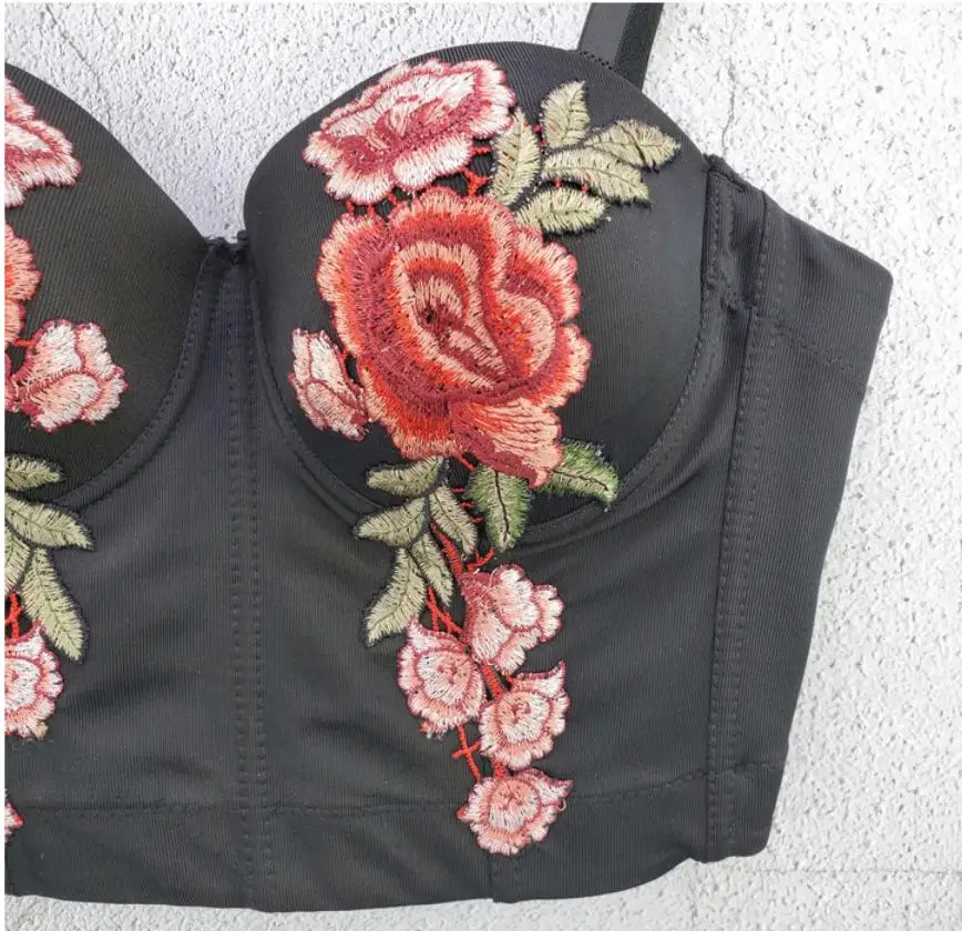 

2020 new product flower embroidered tube top top women's slim slim retro outer wear camisole