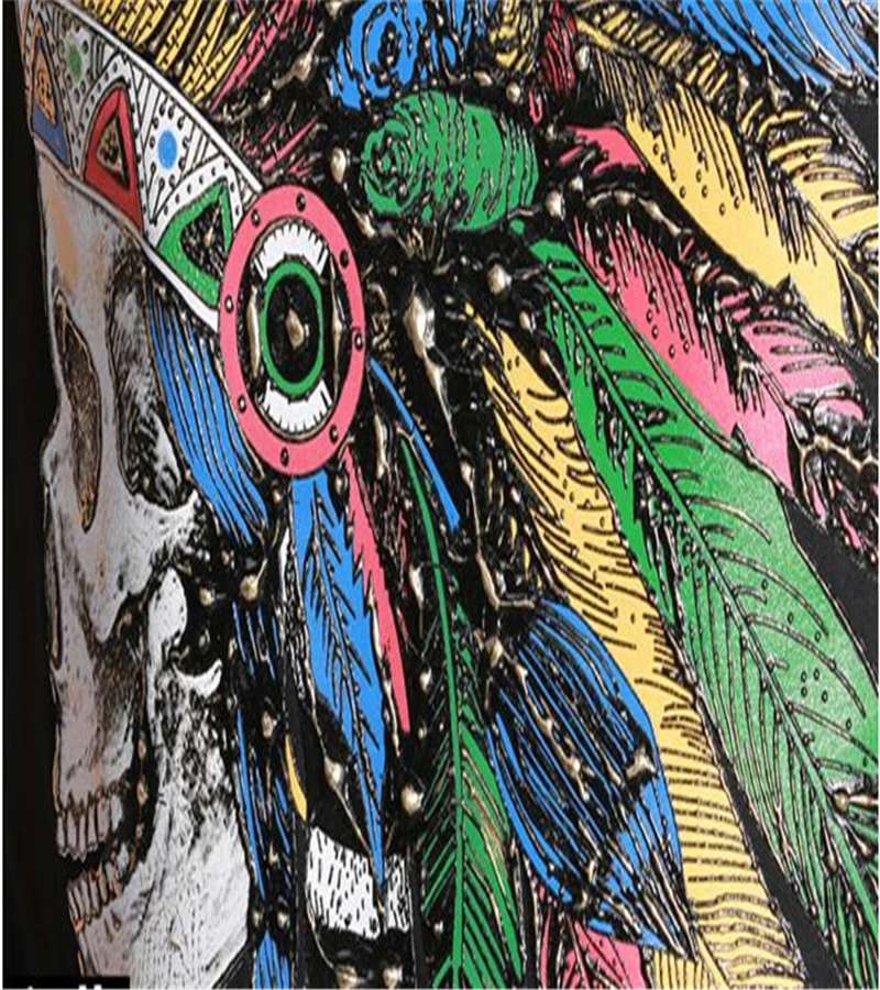 

summer brand slim short sleeved Tshirt skull t-shirt printing top tees man