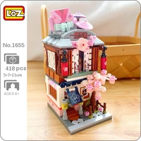 loz 1655 city street kimono clothing dress shop store architecture model diy mini blocks bricks building toy for children no box