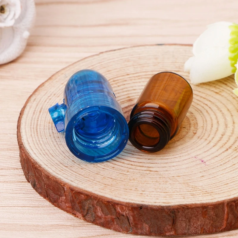 Маленькая акриловая стеклянная бутылочка 53 мм для хранения таблеток|Таблетницы