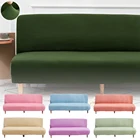 Зеленого цвета в армейском Цвет раскладной диван-кровать без подлокотника спандекс декоративное сиденье мебель CouchCover для Гостиная