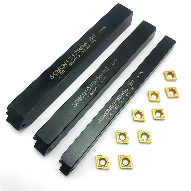 

SCMCN0808H06 SCMCN1010H06 SCMCN1212H06-80 держатель внутреннего токарного инструмента + CCMT060204 карбидная фреза для токарной обработки с ЧПУ