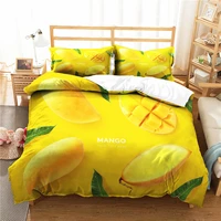 3d bedding set home textiles fresh mango pattern duvet cover for kids with pillowcase king queen size
