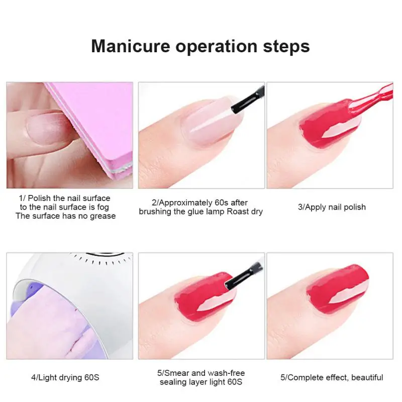 30 ML Nail Top Base GeL Rubber Phototherapy Primer Sealing Layer Quick Drying Transparent Professional UV Glue Art Manicure | Красота и
