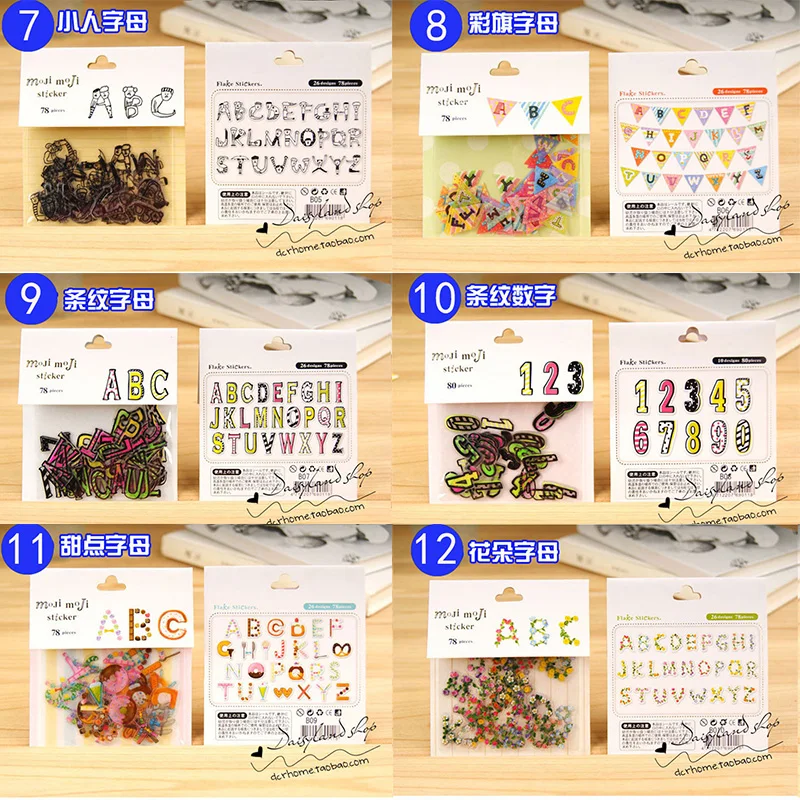 80 шт./лот(1 пакет) Симпатичные Kawaii цифры буквы ПВХ наклейки для DIY скрапбукинг украшения дома дневник детский подарок японский стикер s