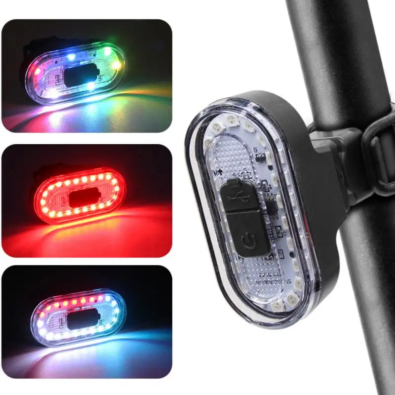

2021 Bicycle Taillights Waterproof 14 Light-emitting Modes USB Charging Highlight Taillight Safety Warning Light Bike Lights