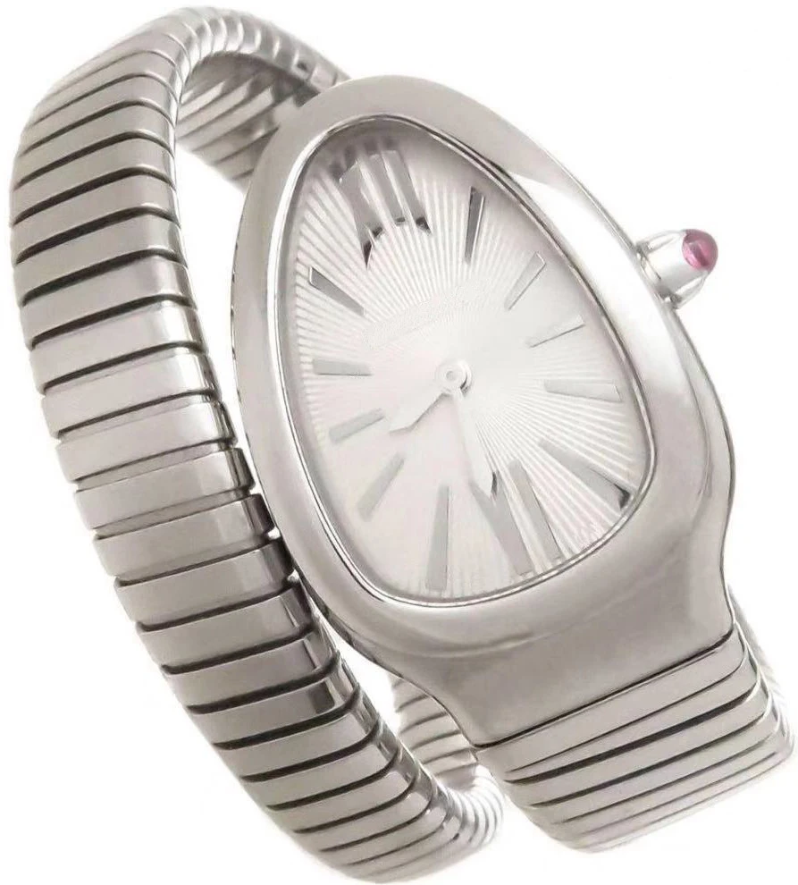 

Classic New Women Snake Bangle Girl Watch Silver White Rome Japanese Quartz Stainless Steel Sapphire Lady Watches Sport