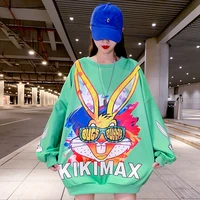 women hoodies autumn kawaii cartoon rabbit print sweatshirt oversized streetwear sweatshirts hip hop cool pullover tops