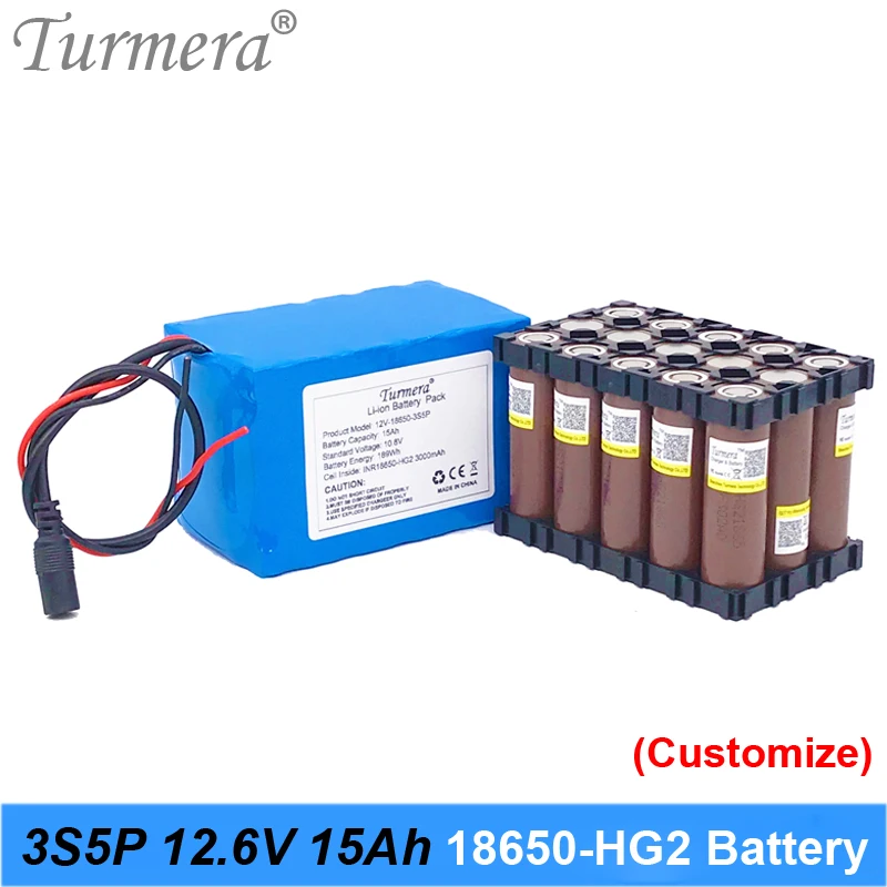 Аккумуляторная литиевая батарея 3S5P 12 В 15 А · ч HG2 3000 мА с BMS 40 для беспрерывного