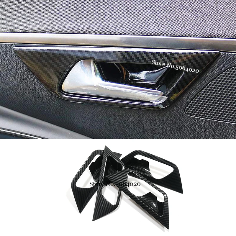 

ABS Carbon fiber For Peugeot 3008 GT 5008 2017-2020 Accessories Car inner door Bowl protector frame Cover Trim Car Styling 4PCS