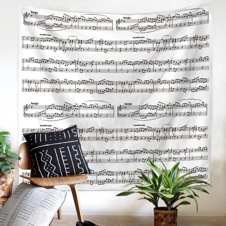 

Creative Tapestry Music Notation Personality Home Decor Multifunctional Sofa Cover Table Cloth Wall Hanging Bedroom Ornaments