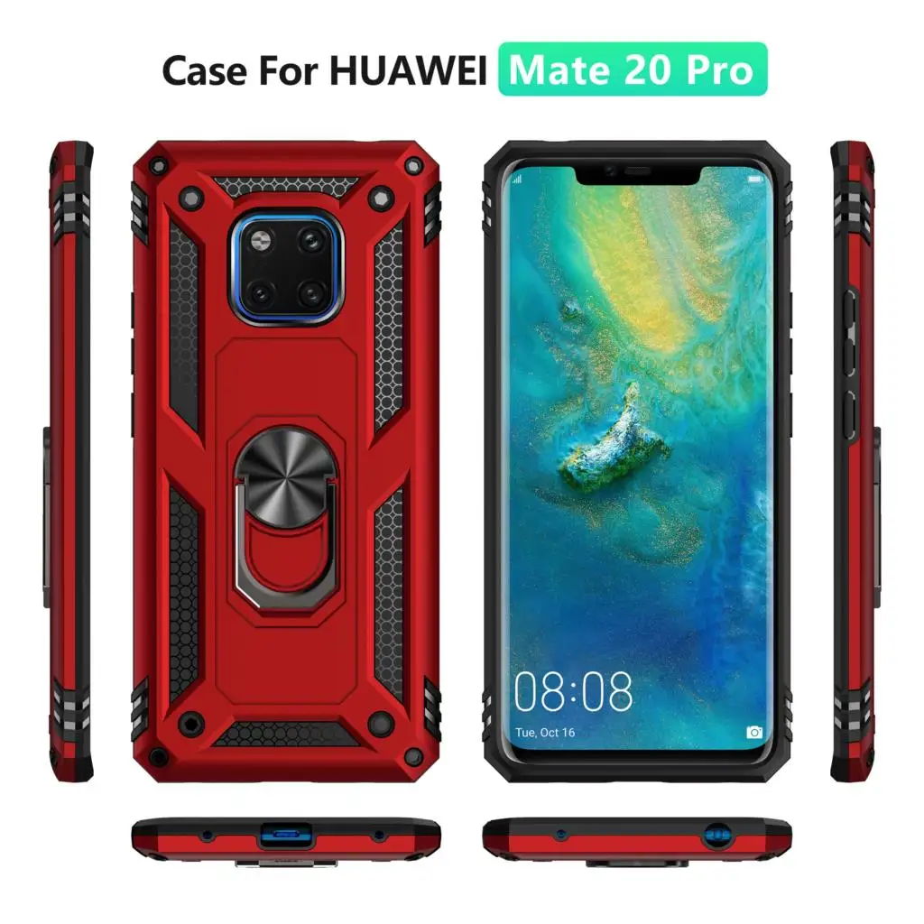 Shockproof Car Holder Ring Magnet Case for Huawei Mate 20 Pro RS Porsche Design Rugged Armor Hybrid Protector Cover | Мобильные