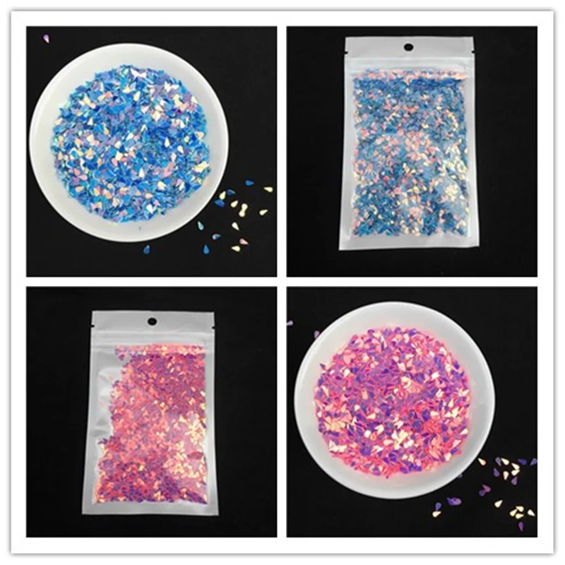 

10g /Pack 3MM Blue/Pink Oval Drop Shape Sequins PET Glitter Paillettes Party Craft DIY Nail Art Wedding Lentejuelas Accessories