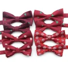 2020 Новый рождественский бантик Набор Санта Клаус Снежинка Рождественская елка родитель-ребенок Рождественский подарок полиэстер красная бабочка аксессуар