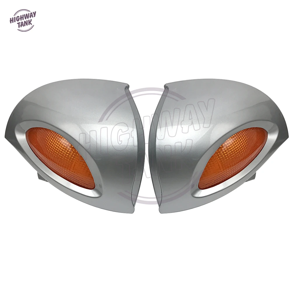 الفضة للدراجات النارية مرآة الرؤية الخلفية بدوره إشارات أضواء غطاء موتوكروس مرآة قذيفة الحال بالنسبة لسيارات BMW R1100 RT R1100 RTP R1150 RT