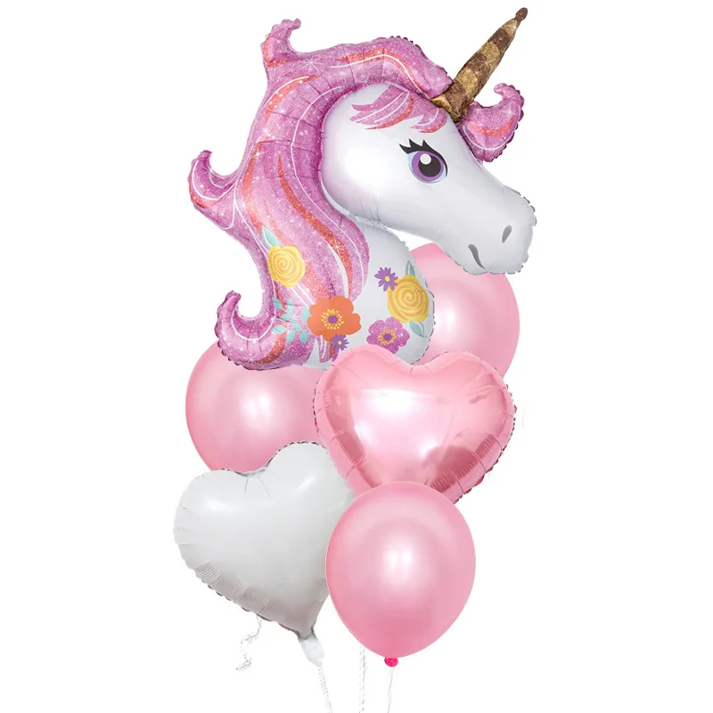 

Large unicorn star foil balloons set latex Helium balloon combination event party happy birthday decoration for kids
