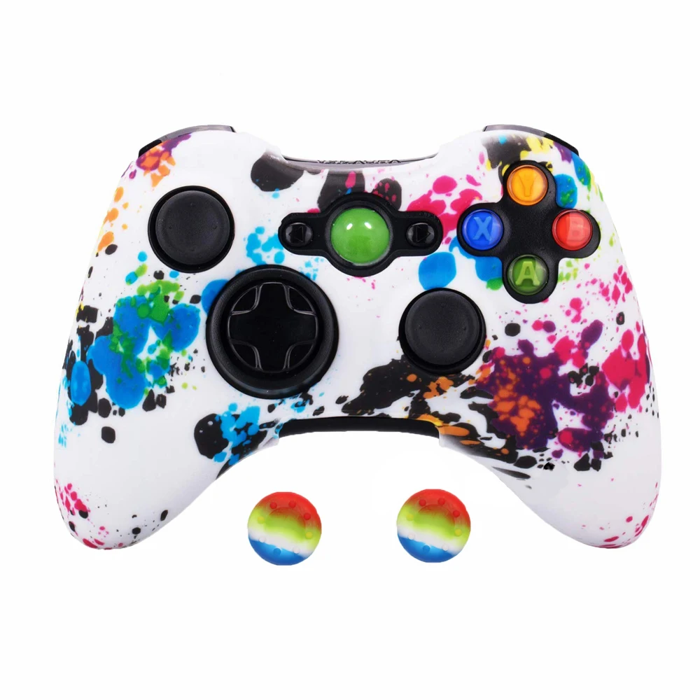 Graffiti A ZOMTOP защита для переноса воды с принтом кожи для Microsoft Xbox 360 проводной/беспроводной контроллер силиконовый чехол Крышка крышки - Цвет: Graffiti A