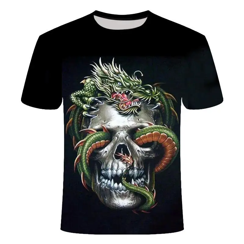

Summer 3D Printing Cartoon Skull Short-Sleeved T-Shirt Men And Women Plus Size Streetwear