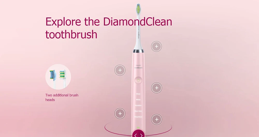 Philips Sonicare HX9362/68 звуковая качественная электрическая зубная щетка Алмазная чистая розовая со стеклом дорожное зарядное устройство для взрослых