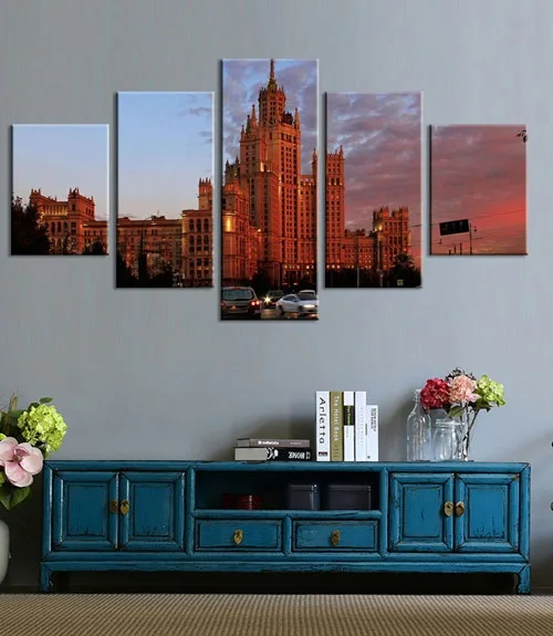 Холщовые картины плакаты 6 в Москву Россия город Кремль стены искусства рамки