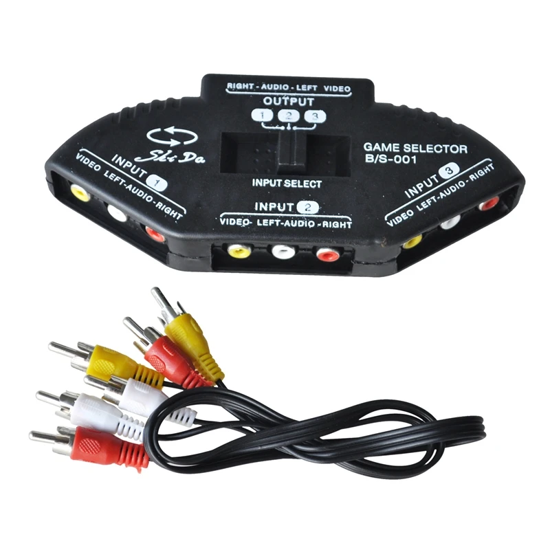 Черный Новый 3 порта AV o RCA переключатель|Адаптеры AC/DC| |