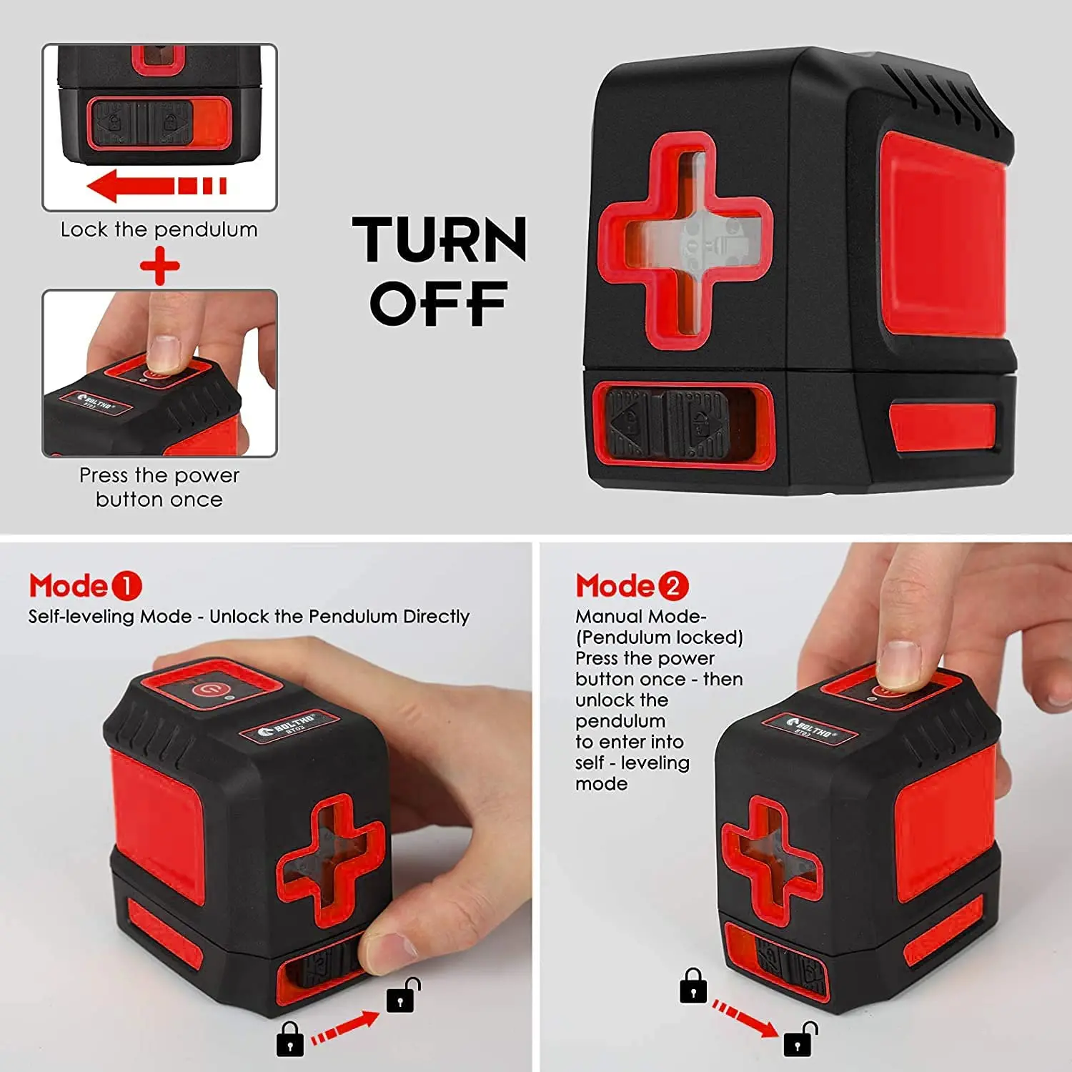 Лазерный уровень BOLTHO самонивелирующийся нивелир с магнитным креплением и сумкой