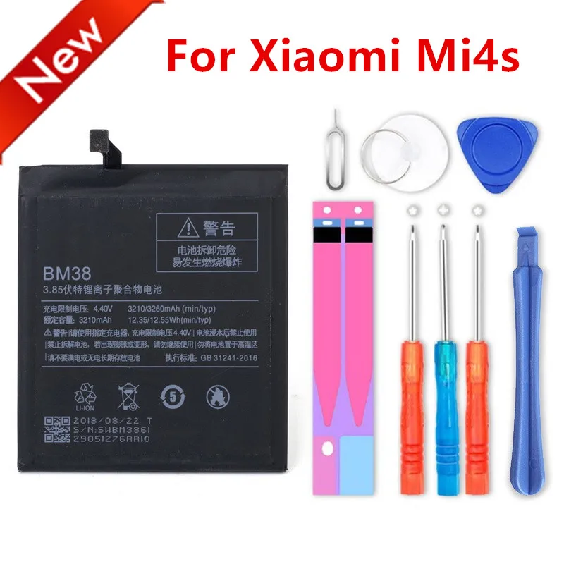 

100% NEW Xiaomi BM38 Battery For Xiaomi Mi4S Battery BM38 3210Mah 100% New Replacement Battery For Xiaomi Mi 4S Cell phone