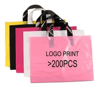 3040cm logo print promotional with handle plastic shopping bag