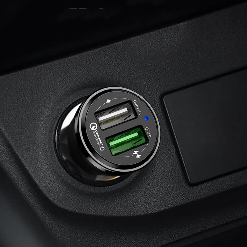 Автомобильное зарядное устройство Quick Charge 3 0 два usb порта адаптер для быстрой