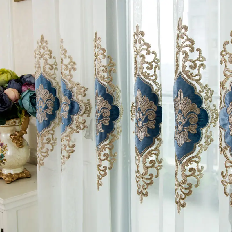 Европейский светильник роскошный современный стиль с Флокированной вышивкой