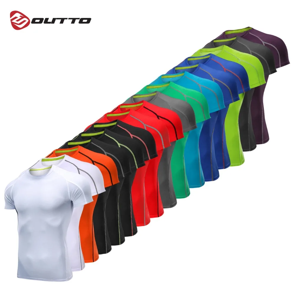 Мужская спортивная рубашка Outto для бега фитнеса тренировок короткий рукав Топ