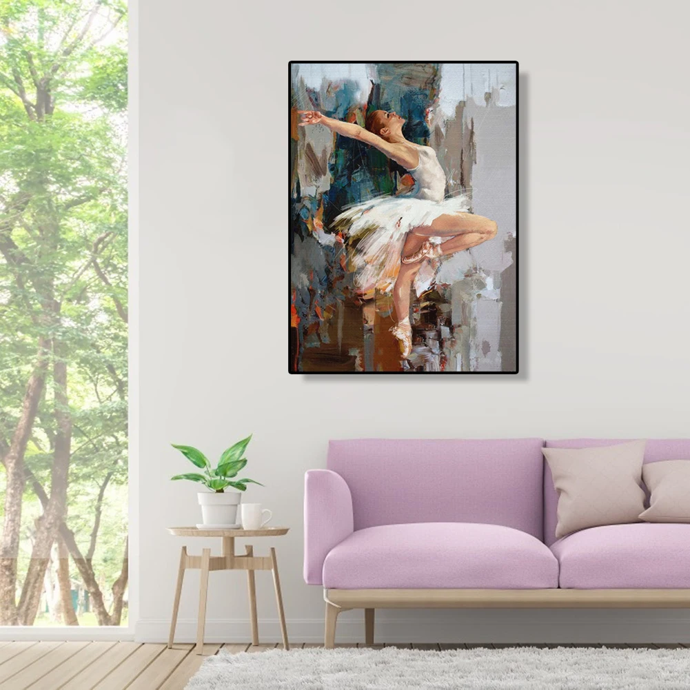 DIY Painting By Numbers Handpainted Canvas Dancing Girl Oil Art Picture Home Decor Living Room Unique Gift | Дом и сад