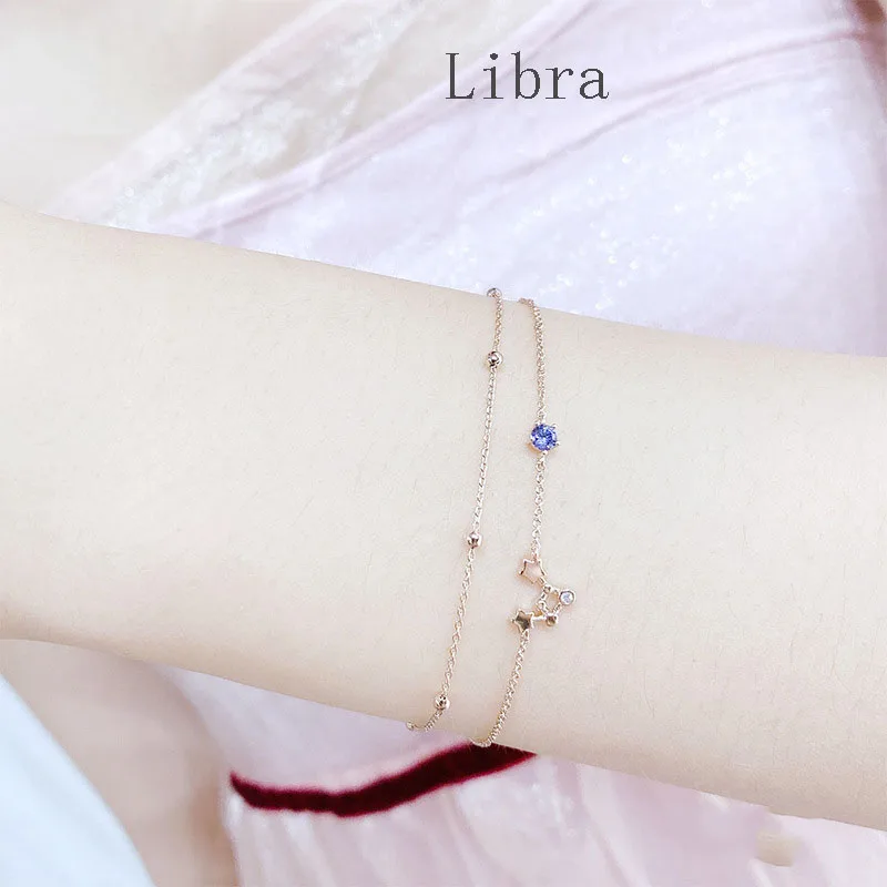 12 созвездия зодиака амулеты циркониевый сплав ожерелье браслет женщин розовое