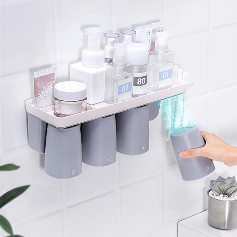 Bathroom Toothbrush Holder Multifunction High Capacity Place Toothpaste Accessories Convenient Dispenser | Дом и сад