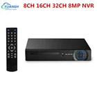 H.265 8CH 16CH 32CH 8MP NVR распознавание лица XMEye приложение для видеонаблюдения ONVIF 8MP IP камера видеорегистратор для системы IP CCTV
