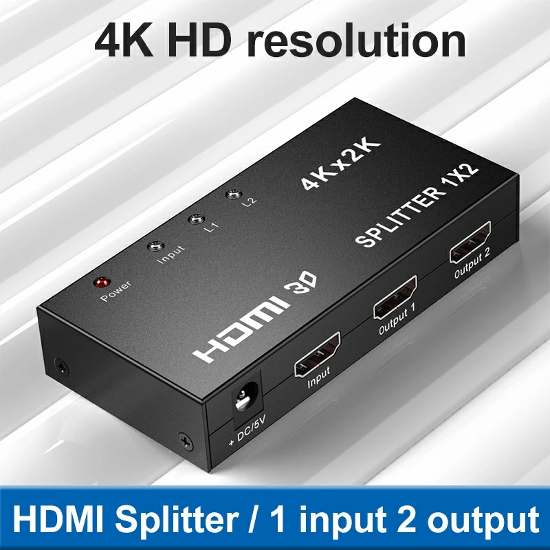 

Full HD HDMI Splitter 1X2, 2 Port Hub Repeater Amplifier
