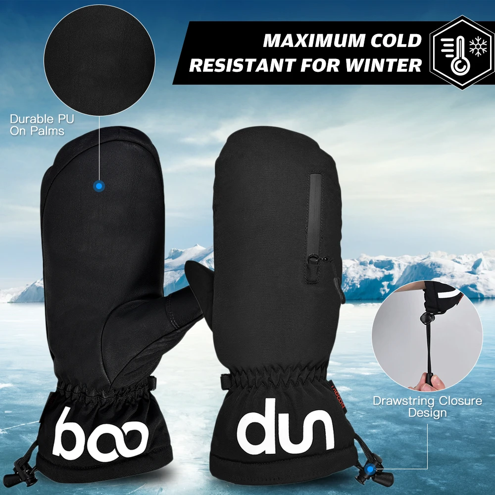 

2020 New Winter Ski Snow Mittens Women Men Water Resistant Touchscreen Warm Gloves for Snowboarding Skiing Outdoor Sports