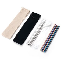 new colorful 4pcsset reusable metal drinking straws 304 stainless steel sturdy bent straight drinks straw