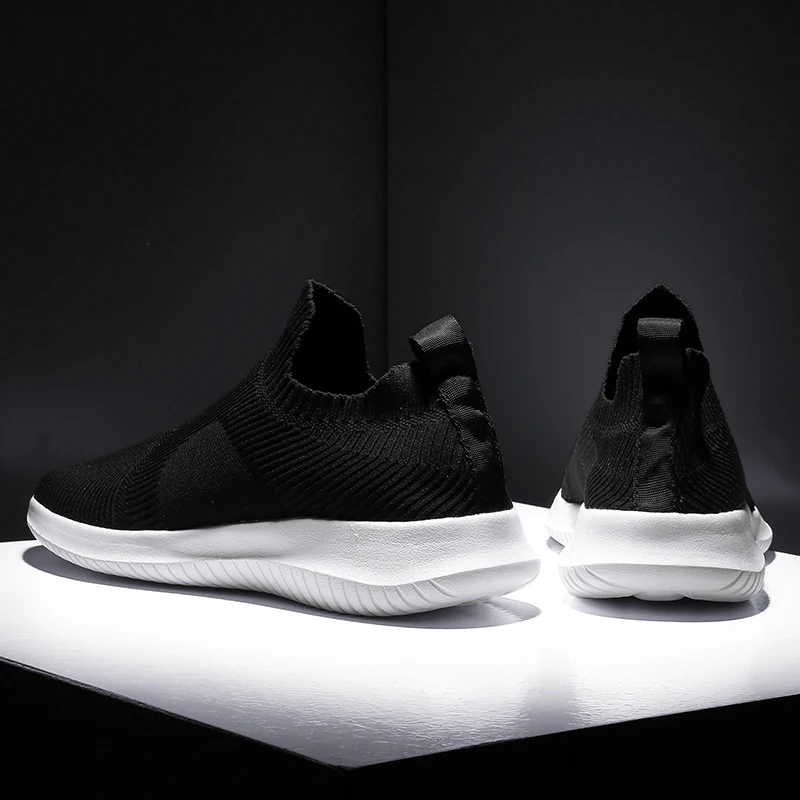 

Men's Sneakers Gym Shoes Men Sneakers 2020 White Black Casual Causal For Solid Fashion Knitting Summer Sneaker
