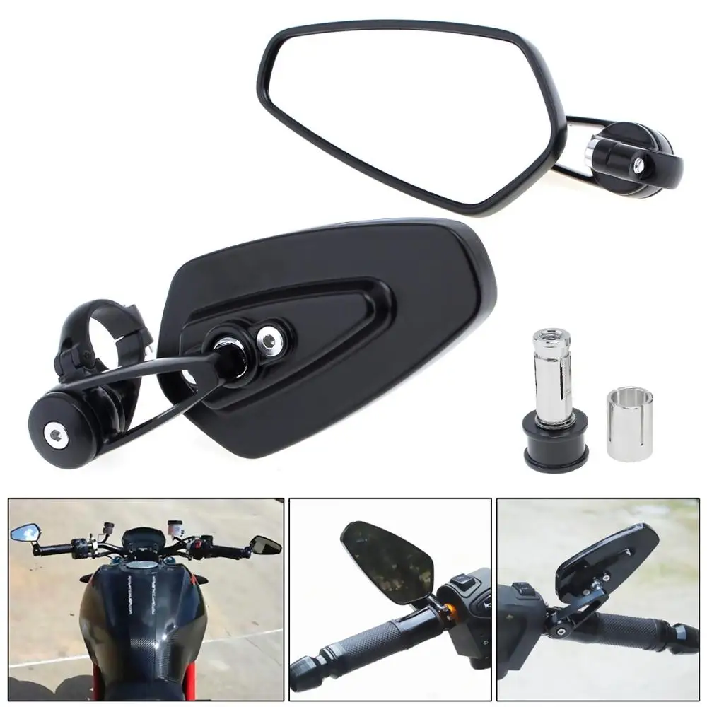 180 Degree Swivel 7/" 22 мм Бар Конец заднего зеркала аксессуары для мотоциклов Мотоцикл скутеры боковое зеркало заднего вида зеркала мото для Кафе Racer - Цвет: 180 Degree Swivel