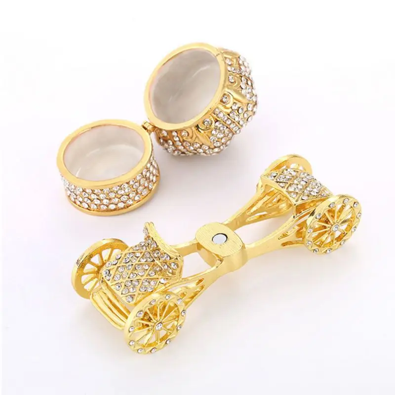 Золотая откидная карета коробка безделушка ручная роспись узоры