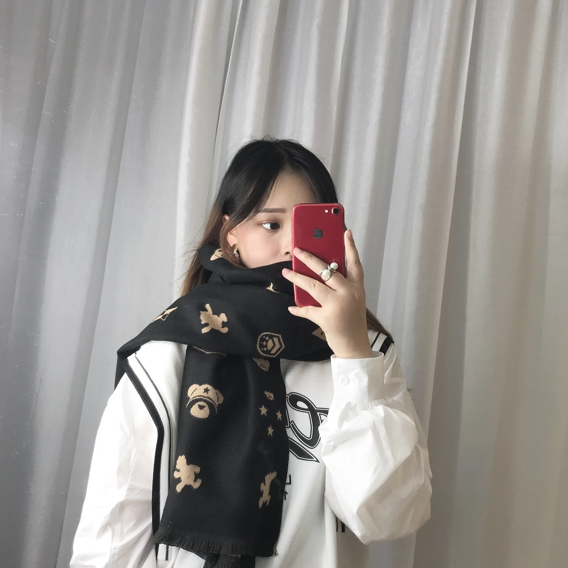 

2020 Korean autumn and winter new kabiyang fashion warm double face women's scarf thickened warm fashion tassel Cashmere Shawl