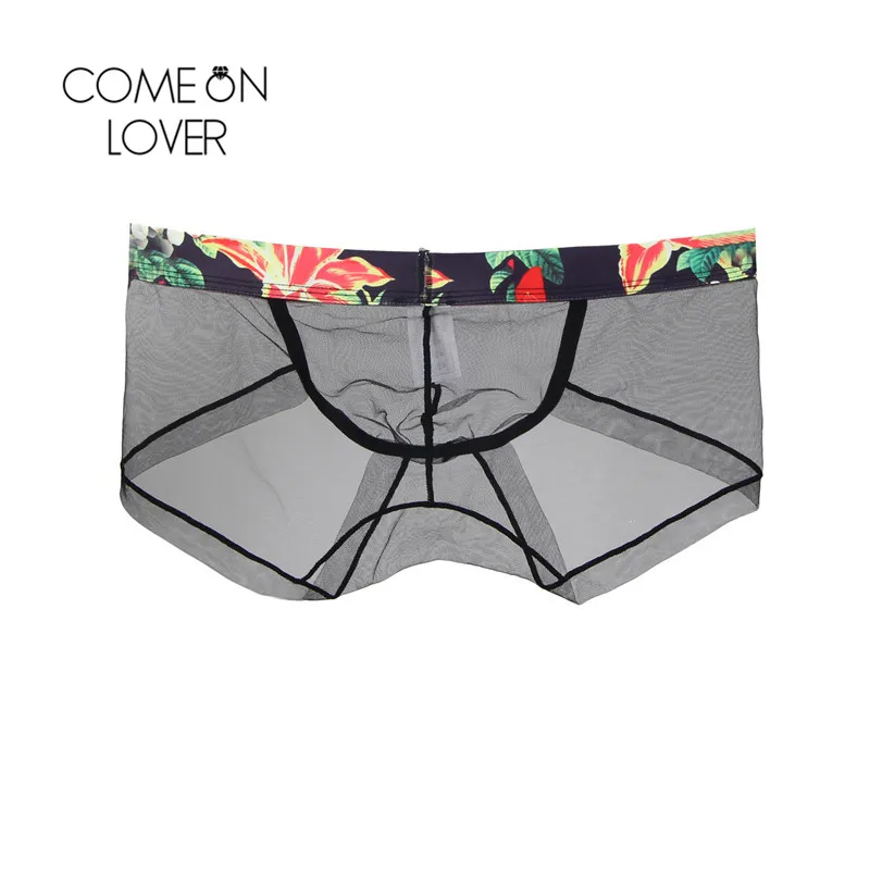 Прозрачное Сетчатое нижнее белье Comeonlover мягкие мужские трусы в стиле пэчворк