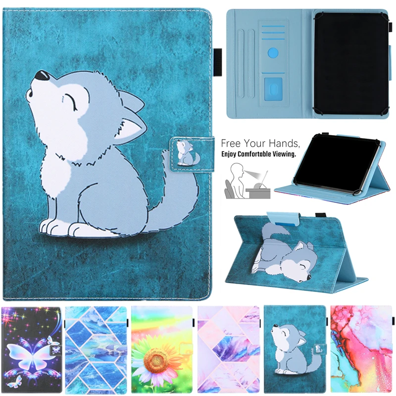 

10 Inch Cartoon Leather Cover For Huawei Samsung Xiaomi Lenovo Asus 9.7 10.1 10.2 10.5 10.7 10. 8 Universal Stand Tablet Case