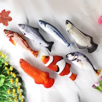 pet soft plush 3d fish shape cat toy interactive gifts fish catnip toys stuffed pillow doll simulation fish playing toy for pet