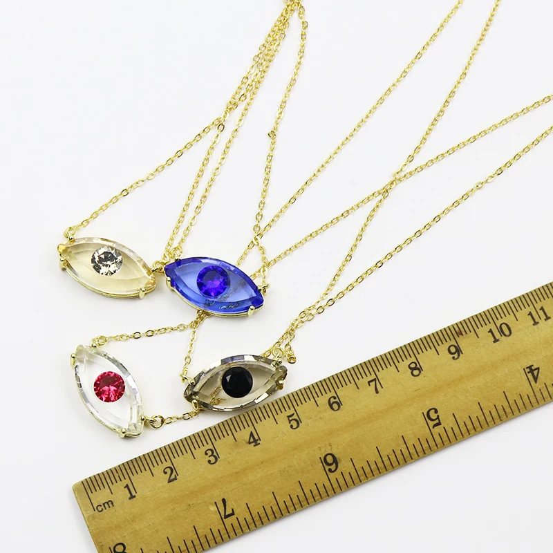 

8 Pcs Eyes pendants necklace charm necklace mix colors EYE pendants necklace accessories for women 56005