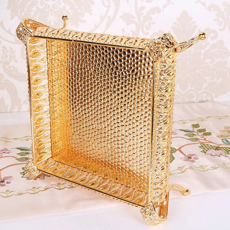 Металлический лоток круглый и квадратный ящик для хранения 2 шт.