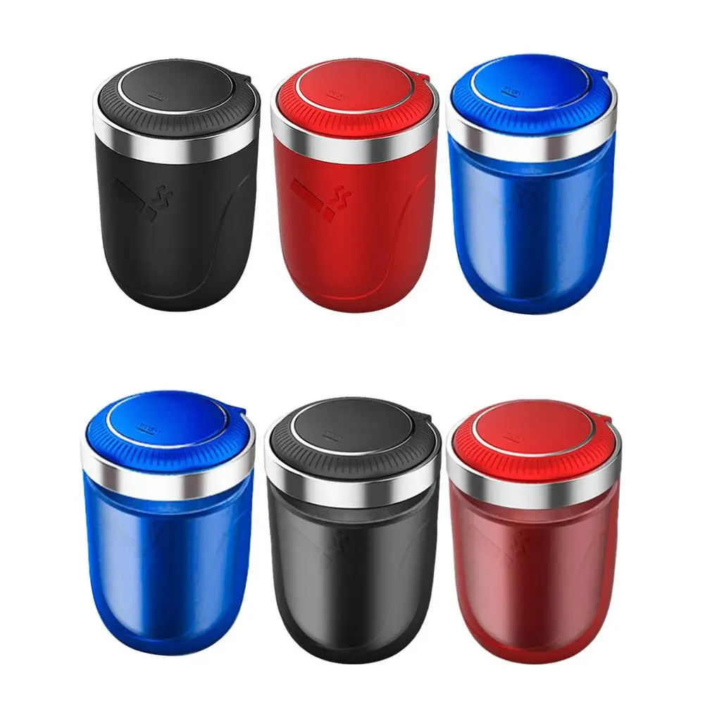 

Car Ashtray With LED Light Portable Detachable Smoking Stand Cylinder Cup Holder For Car Interior Electric Accessories
