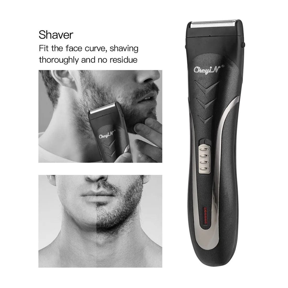 

CkeyiN 3 In 1 Professional Hair Clipper with 4 Limit Combs Electric Rechargeable Hair Grooming Kit Beard Shaver Nose Trimmer